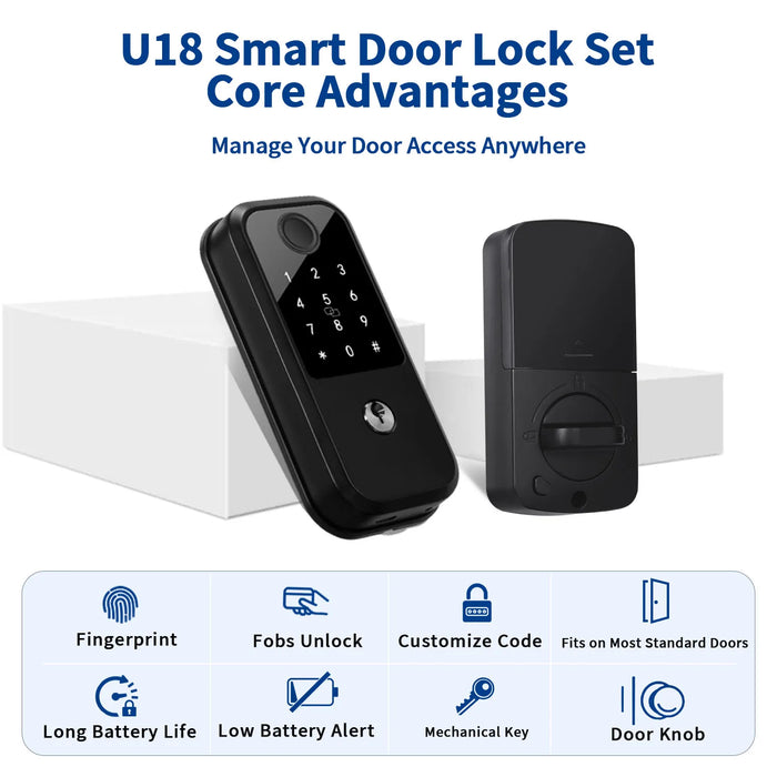 Smart Deadbolt Door Lock Fingerprint Keyless Entry