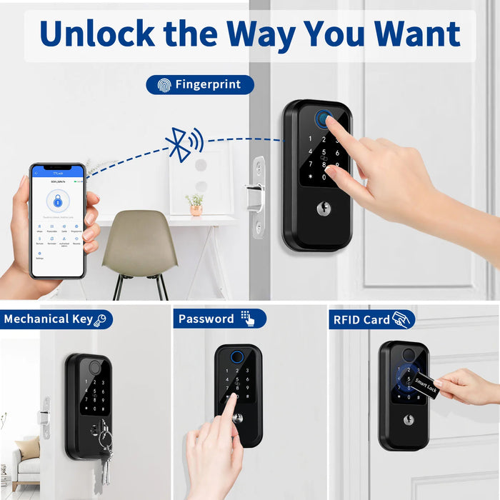 Smart Deadbolt Door Lock Fingerprint Keyless Entry