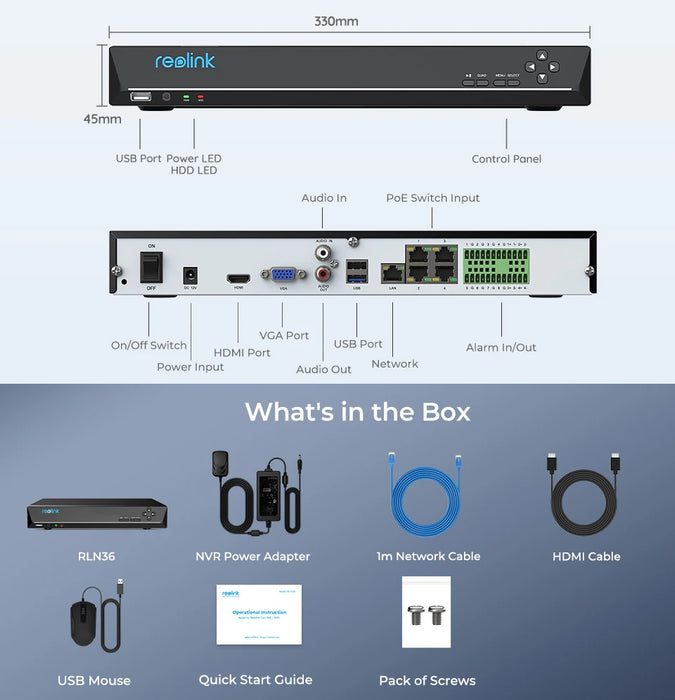 8CH DVR Video Recorder Surveillance System Kit