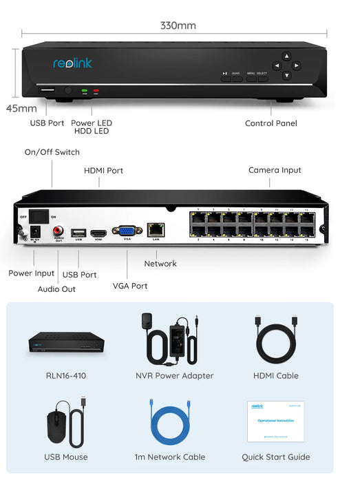 8CH DVR Video Recorder Surveillance System Kit