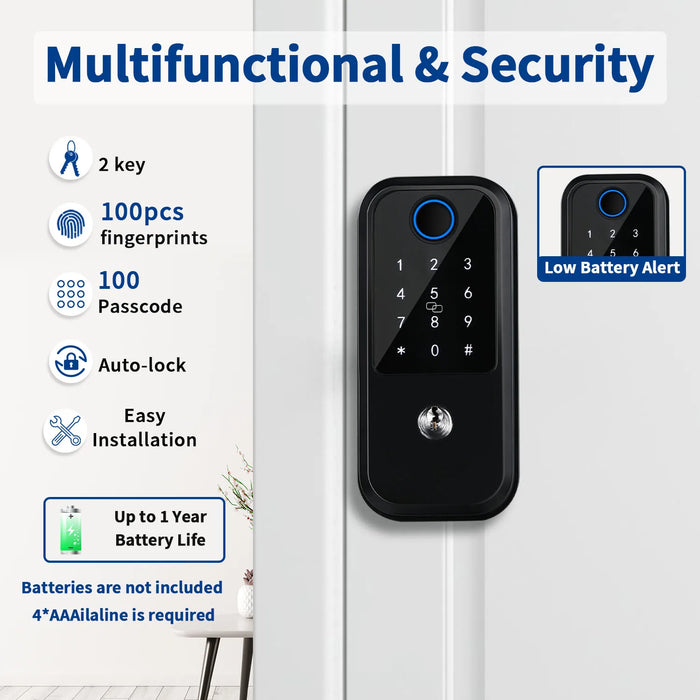 Smart Deadbolt Door Lock Fingerprint Keyless Entry